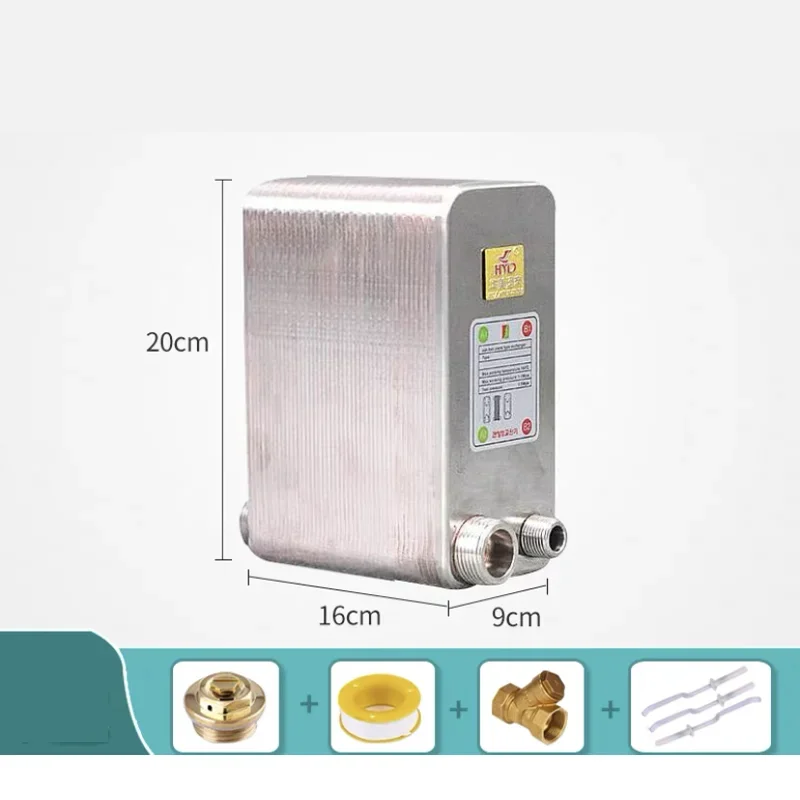 50 Plates Stainless Steel Heat Exchanger Brazed Plate Type Water Heater Chiller Cooler Counter Flow Chiller