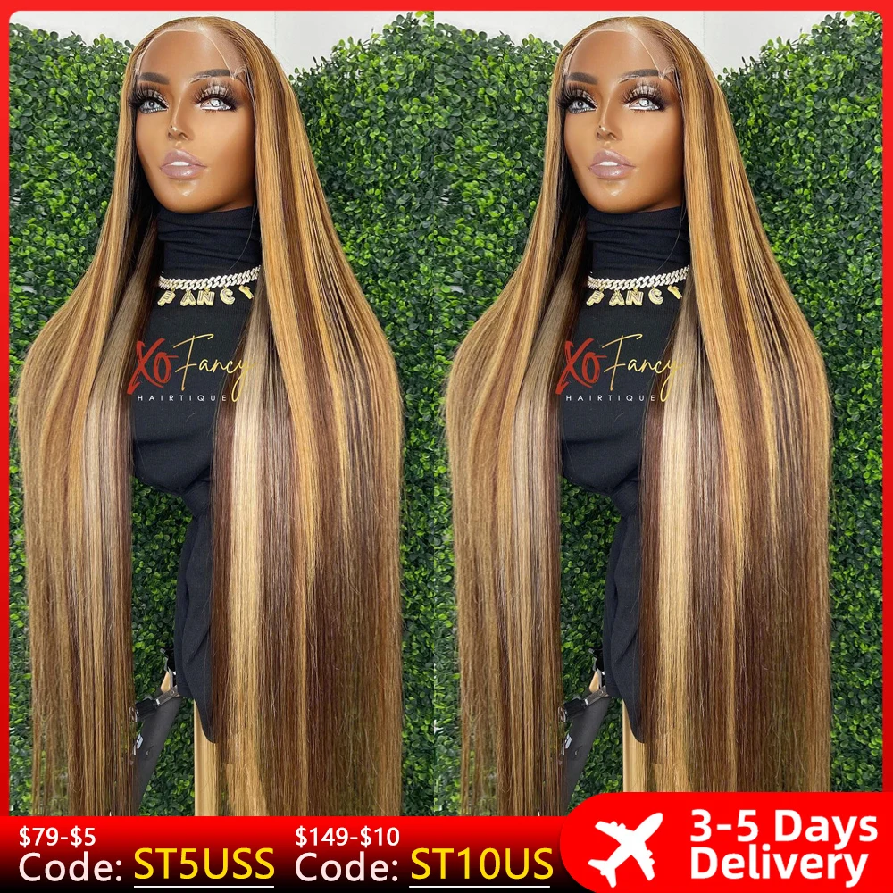 13x4 Highlight Wig Human Hair Ombre Blonde Colored 360 Straight Lace Frontal Wig Hd Lace Wig 13x6 Human Hair Lace Front Wigs