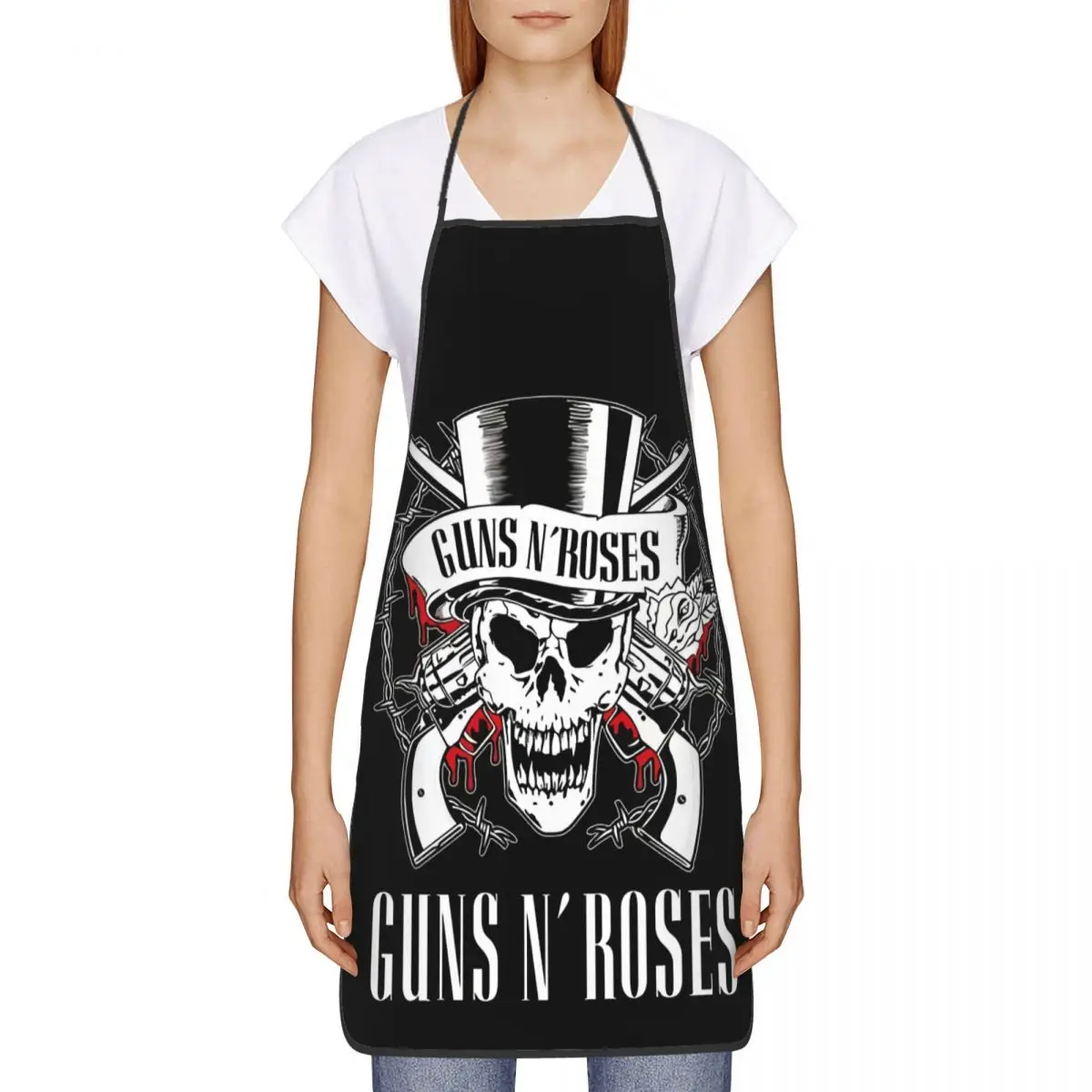 Heavy Metal Guns N Rose Rock Band Steampunk Music Kitchen Chef Cooking Baking Apron Women Men Tablier Cuisine for Painting