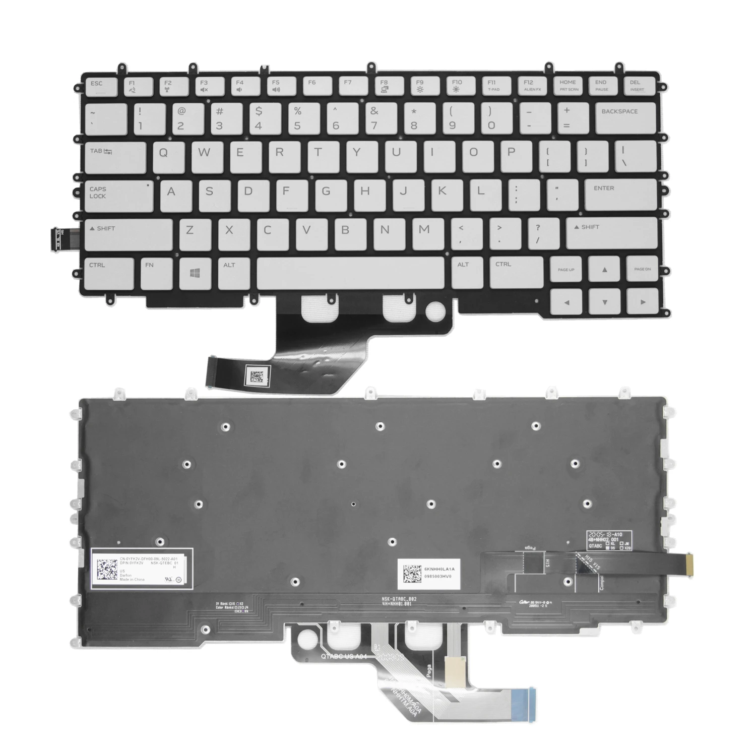 Teclado con retroiluminación para Dell G7, 100%, 0YFK2V, 0P73J8G7, 15, 7500, V192825CS1, 0YFK2V, V192825AS1, 012PWN, Original, 7500 nuevo