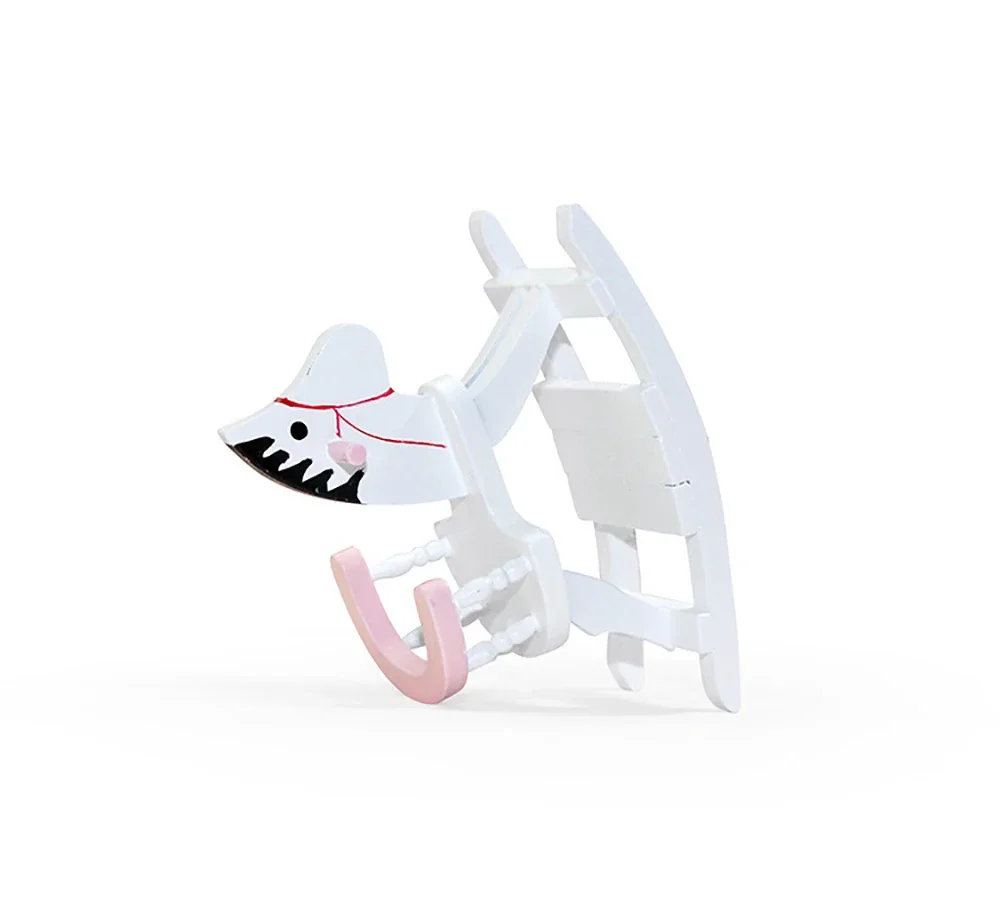 1/12 Dollhouse Miniature Accessories Mini Wooden Horse Chair Simulation Furniture Model Toy for Doll House Decoration