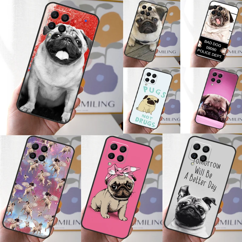 CUTE PUPPY PUG DOG MOPS For Samsung Galaxy M13 M33 M53 M52 M32 M12 M14 M34 M54 M21 M31 M51 M20 M15 M55 M30s Case