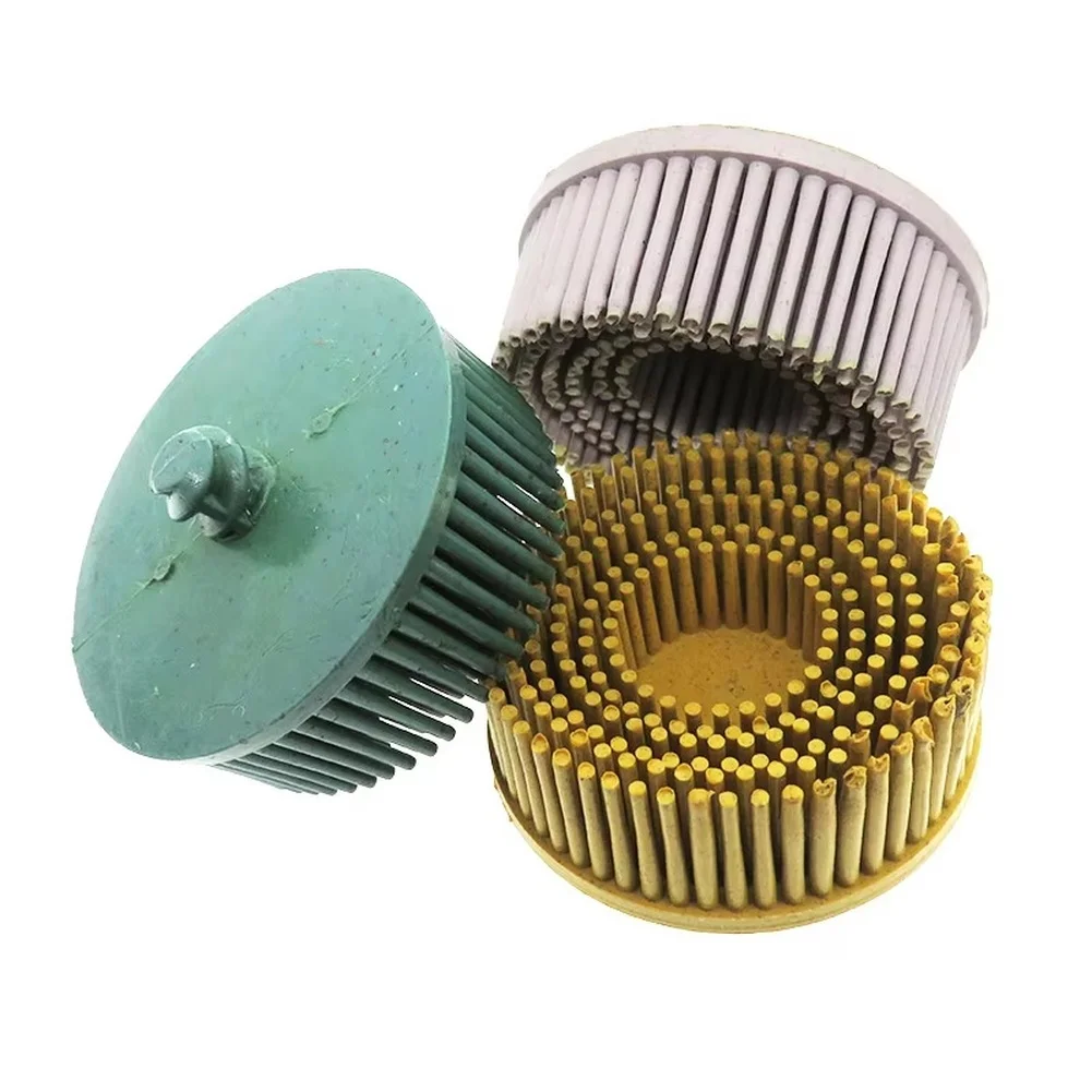 5pcs Rubber Bristle Disc Brush Kit For Metal Aluminum Iron Polishing Deburring Coating Removal Automotive Workshop Tools