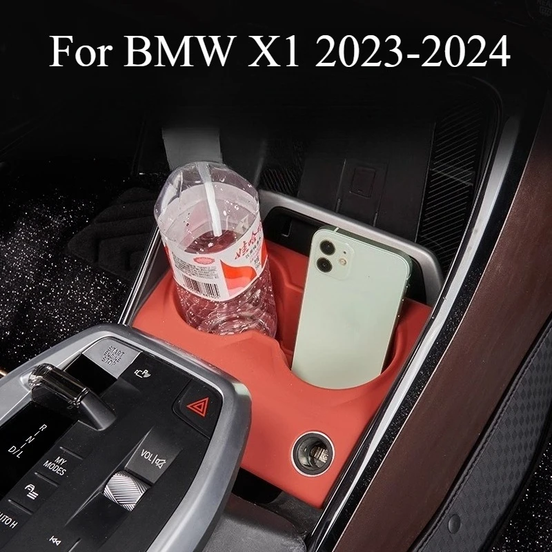 For BMW X1 2023-2024 Front Central Control All-inclusive Silicone Water Cup Pad Anti-abnormal Sound Water Cup Limit Silicone Pad