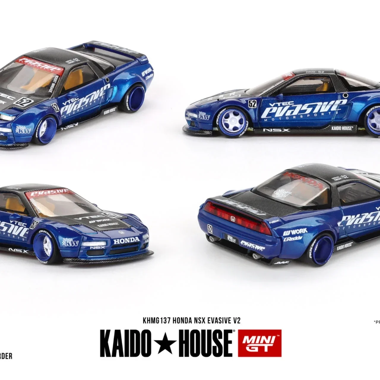 

В наличии Модель автомобиля Kaido House MINIGT 1:64 NSX Evasive из сплава