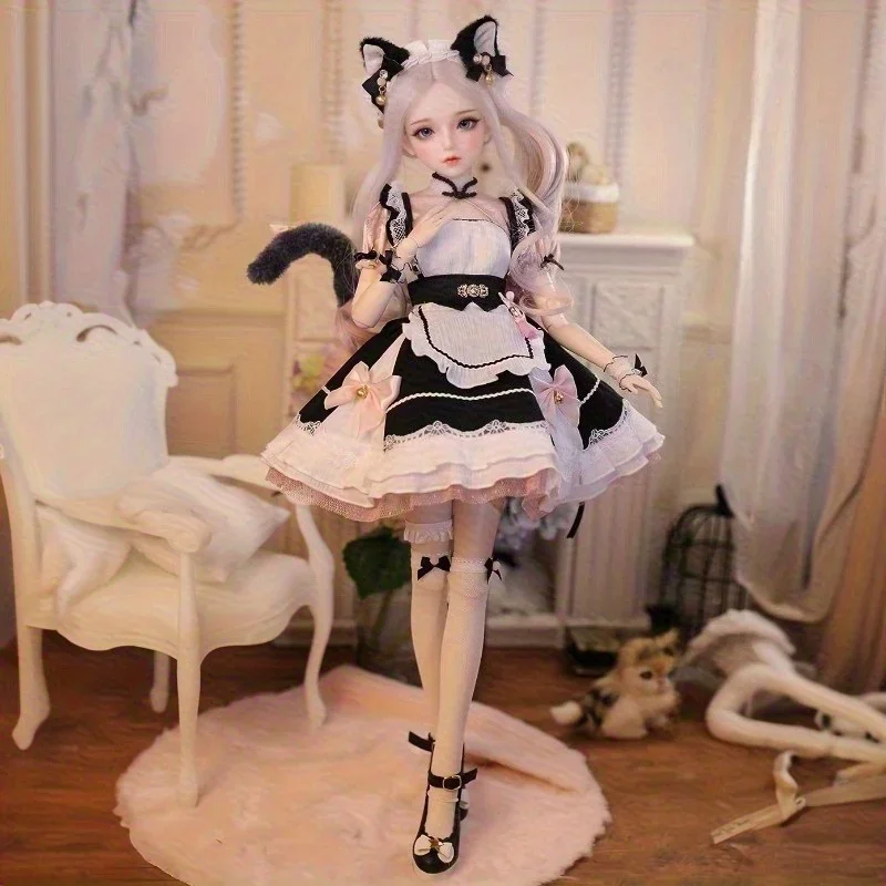 Boneca TPE de 23,6 pol., ossos resistentes, poses versáteis, maquiagem requintada, pele delicada, adequada para fotografia, festas