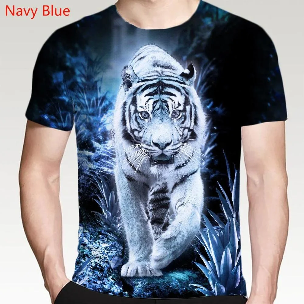 New Fashion Casual Unisex Hipsters Street Style Tops Tees XS-5XL Men Women 3D Animal Tiger Printed T-shirt