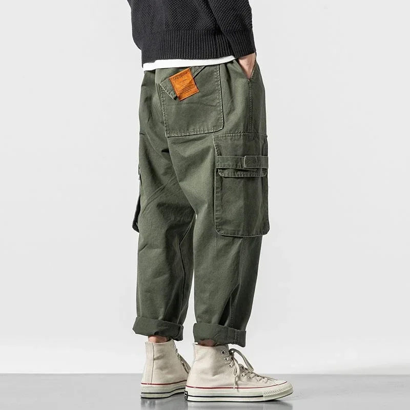 Pantalon cargo pour homme, pantalon harem noir, pantalon de trekking de luxe, décontracté, grande taille, style Y2K, nouveau, baggy, vintage, WJ98