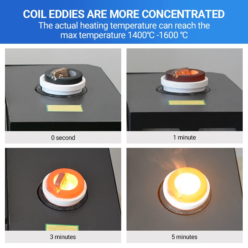 2 كجم خردة ذهبية وفضية وفرن صهر حثي نحاسي كهربائي صناعي مع مبرد مياه بالداخل - أحدث منتج IGBT #3