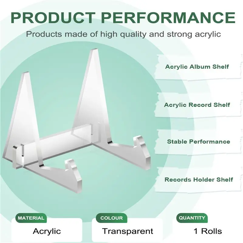 HOTTURE Vinyl Record Storage Holder Acrylic Record Display Stand Portable Book Display Stand - view 2