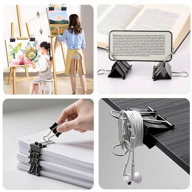 50/60mm Binder Clips, for Office and Home Supplies, Bill Folder, Drawing Board Folder, Extra Large Clips Heavy Duty Paper Clamps image 6