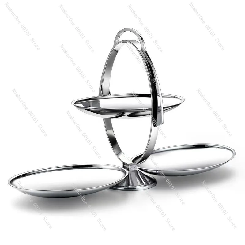 

Nordic light luxury double-layer folding storage dim sum plate