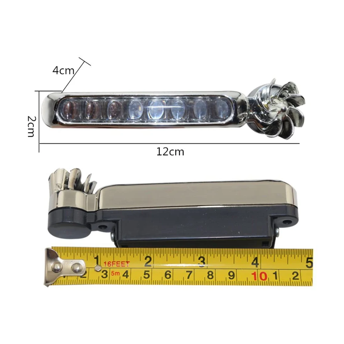 2 Pcs 8 LED Waterproof Wind Energy Powered Car Exterior Daytime Light Fog Lamp Running Light For Motorcycle Truck Car