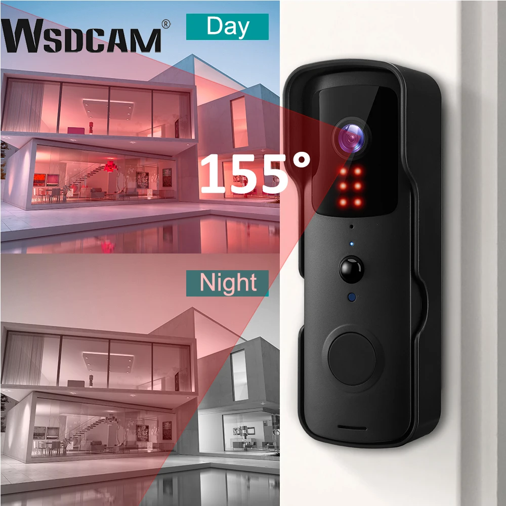 Imagem -02 - Wsdcam-tuya Smart Home Campainha Vídeo Campainha Wifi Câmera de Segurança sem Fio Smartlife App Detecção de Movimento Pir 1080p