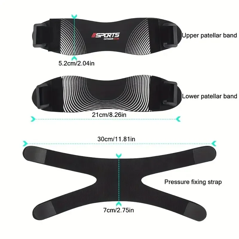 CZHIYAO Adjustable Double-Layer Patellar Strap with Silicone Cushion, Stabilizer Knee Support for Tendon Discomfort Relief