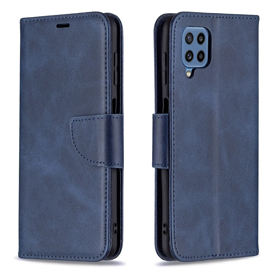 Wallet Style Sheepskin Leather Case For Samsung Galaxy S21/S20 Plus/Ultra/FE S10/S9/S8 Plus A02S A12 A13 A22 A32 A51 A52 A71 A72