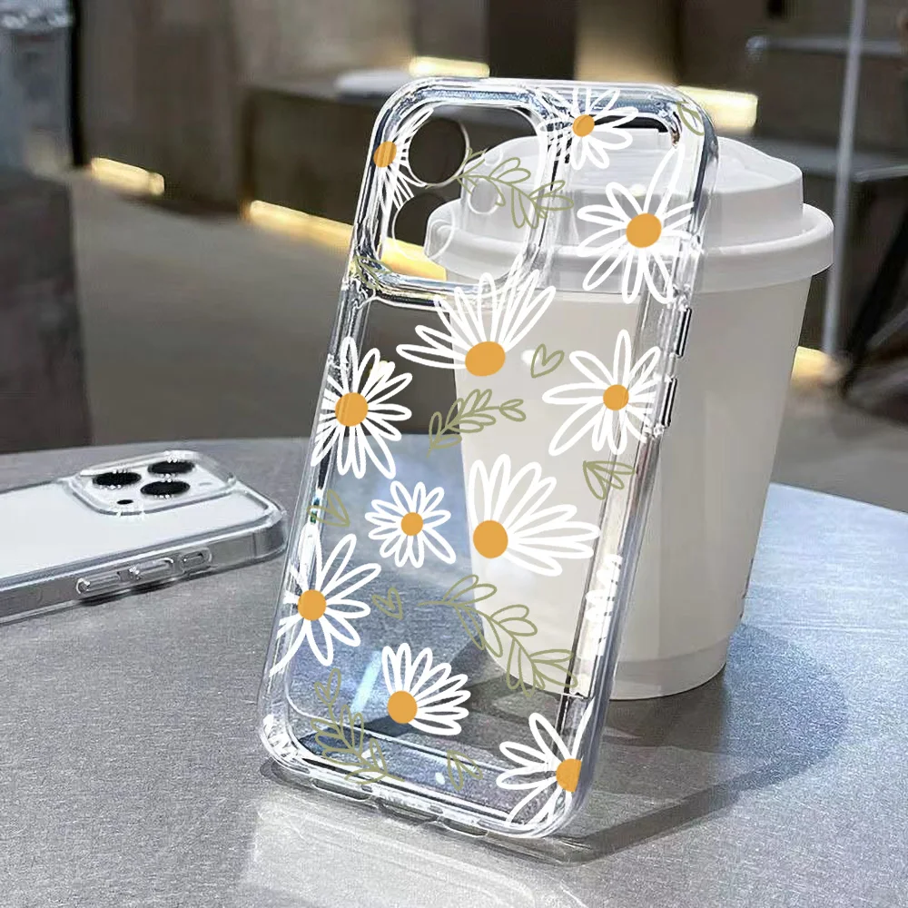 Moda floral claro caso de telefone para samsung galaxy s25 ultra s24 fe s23 caso a55 a54 a53 a35 a25 a06 a16 a34 s21 s22 capa macia