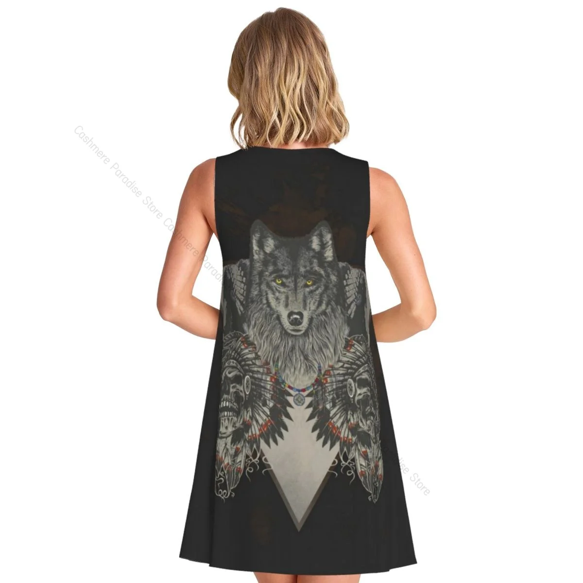 ชุดเดรสสตรีอินเดียฤดูร้อนชุดเสื้อยืดลําลองชายหาดชุดเดรสถัง