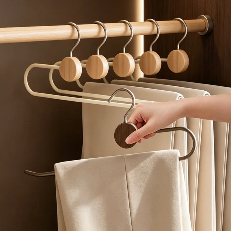 5pcs New Pants Hangers – Over-the-Door Trouser Organizer, Space-Saving Storage Rack for Bedroom, Closet & Entryway