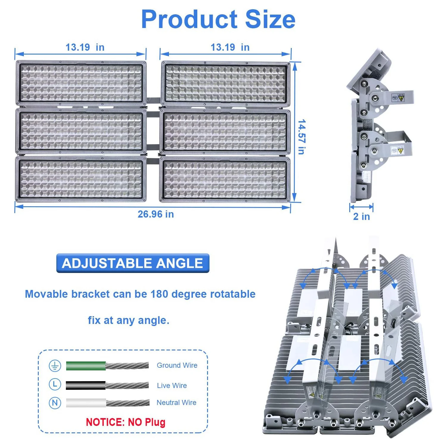 600 w LED Flutlichter im Freien 300w Stadion lichter 2er Pack Arena Lichter 6500 Watt 60000lm k außen ip67 wasserdichter Spielplatz