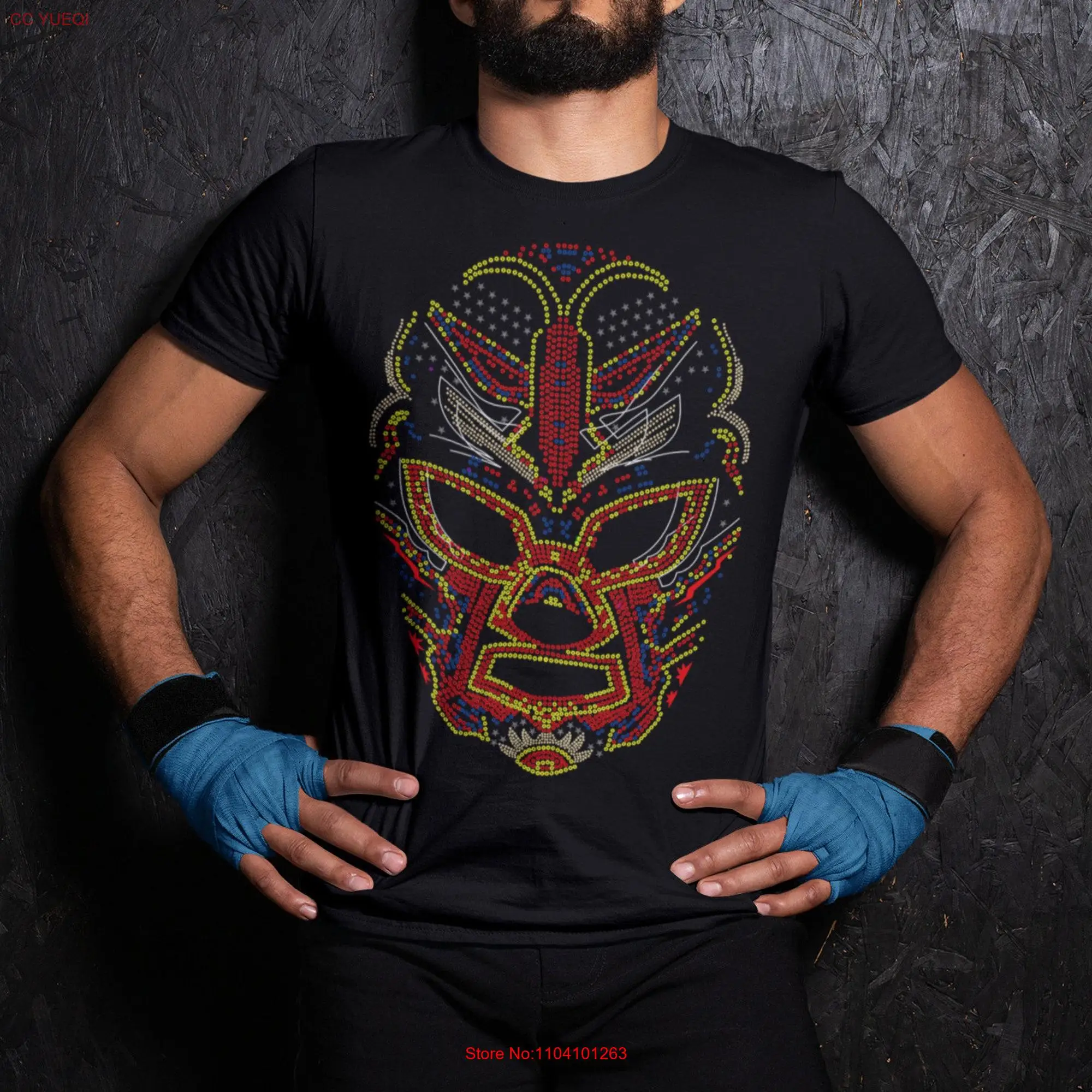 Mexican wrestler shirt lucha libre mask artesanias mexicanas clothing men T long distance boyfriend gift