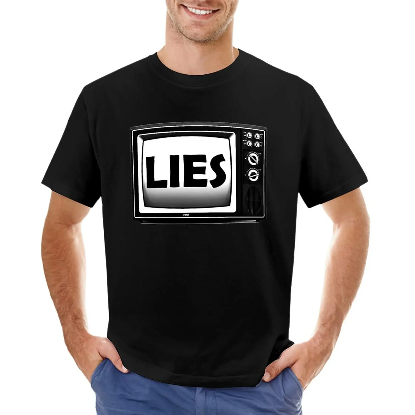 

TV Lies - fake news, the media is lying T-Shirt boys animal print shirt funny t shirts oversized t shirts for men