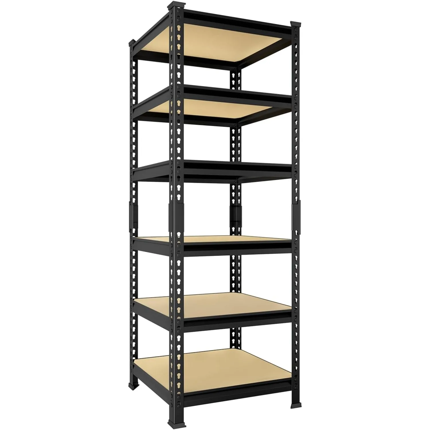 6 Tier Garage Storage Shelves, Adjustable Metal ShelvingS, Narrow Square Shelves Standing Utility Rack for Small Space
