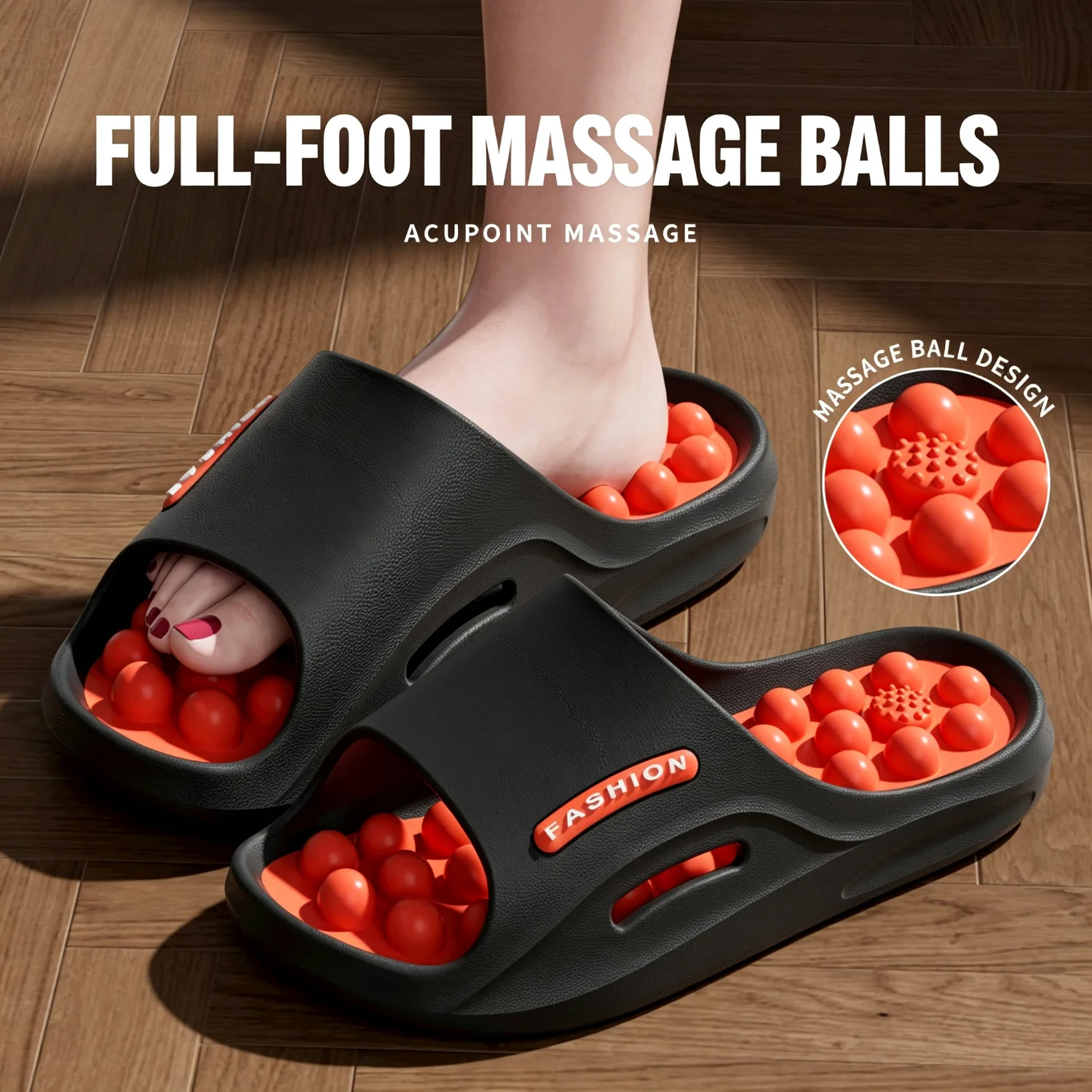 Badezimmer-Massage-Hausschuhe für Männer und Frauen, weiche, elastische Akupressur-Fußmassage-Sandalen, rutschfeste Dusch-Slides, schnelltrocknend, Hausschuhe für zu Hause – Detail 25
