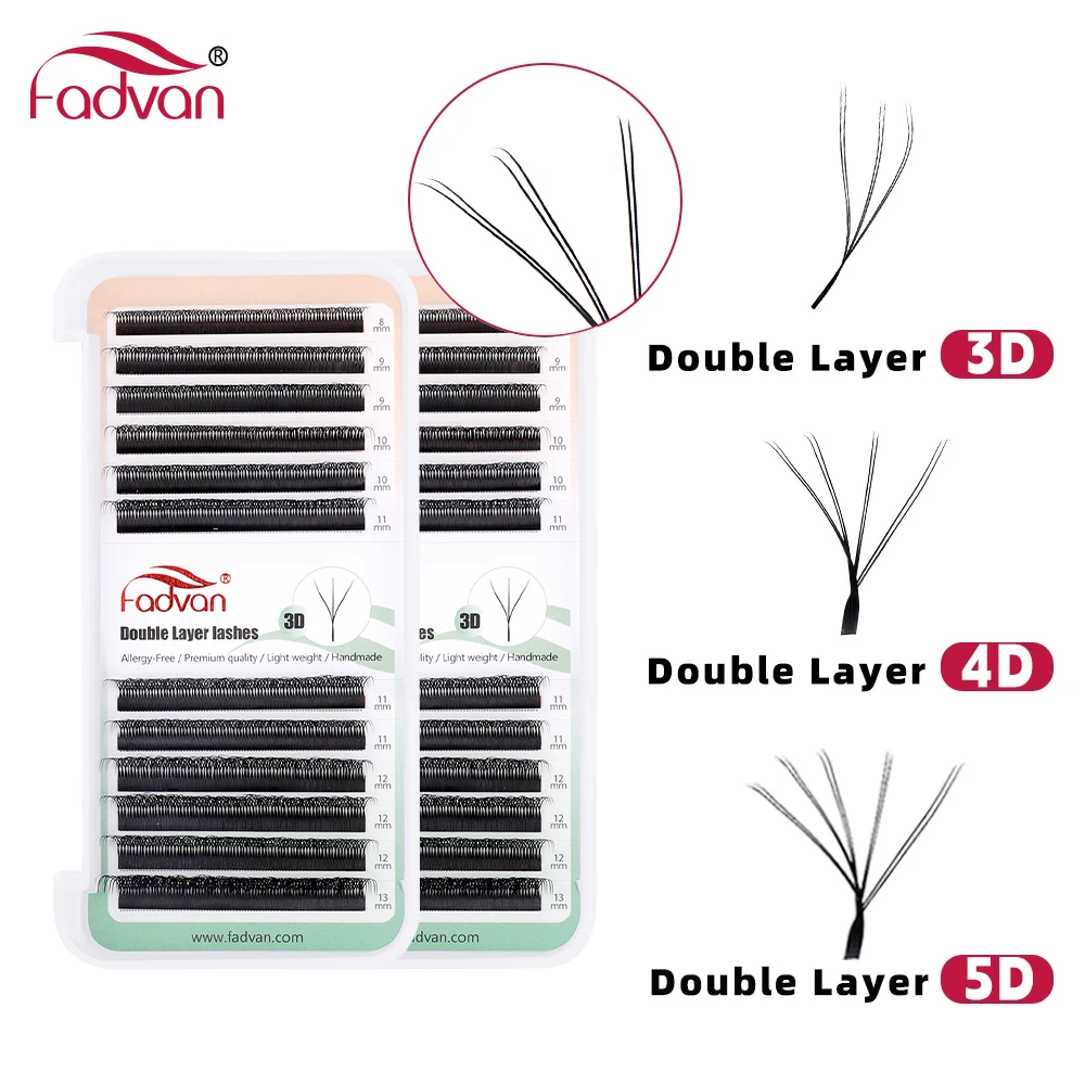 FADVAN 8D/6D/10D W Lashes Double Layer W Shape Lash Extensions Natural Soft Volume Fan Lashes