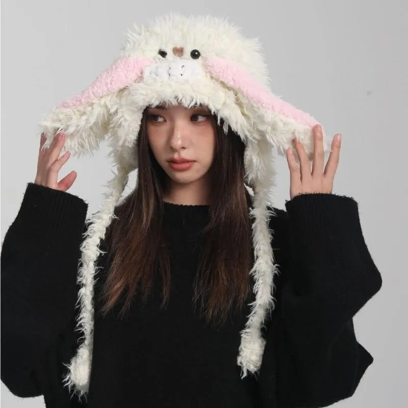 

Cute plush big-eared pullover hat thickened warm ear-protecting Korean-style