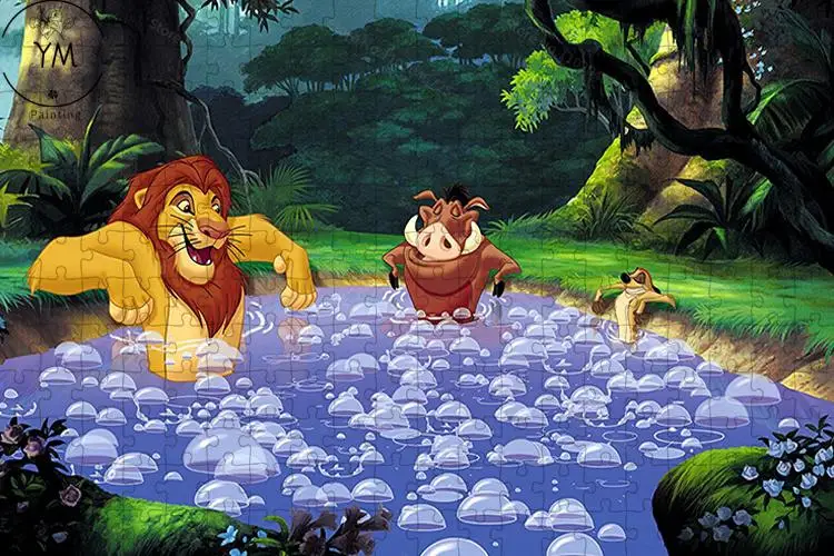 1000 Pieces The Lion King Paper Cartoon Jigsaw Puzzle Simba Pattern Puzzle Toys Game Picture For Kids Adult Collection Hobby