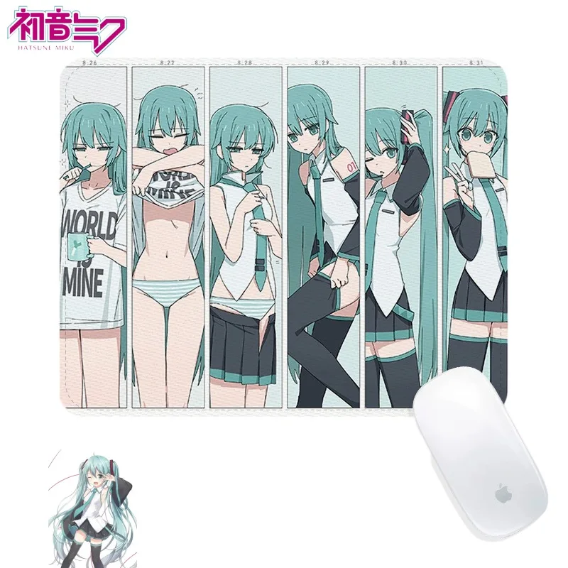 Fun Hatsune Miku Dress‑Up Anime Mouse Pad Thickened Kawaii Washable Wear‑Resistant Soft Computer Desk Mat for Gaming Office