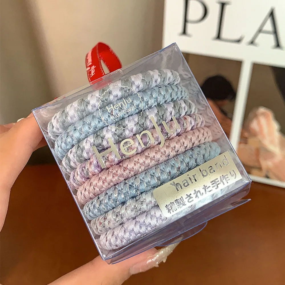 8pcs/Set Hair Tie Basic Hair Rope Set Ponytail Holder Cute Hair Ring Rubber Band Korean Style Hair Accessories