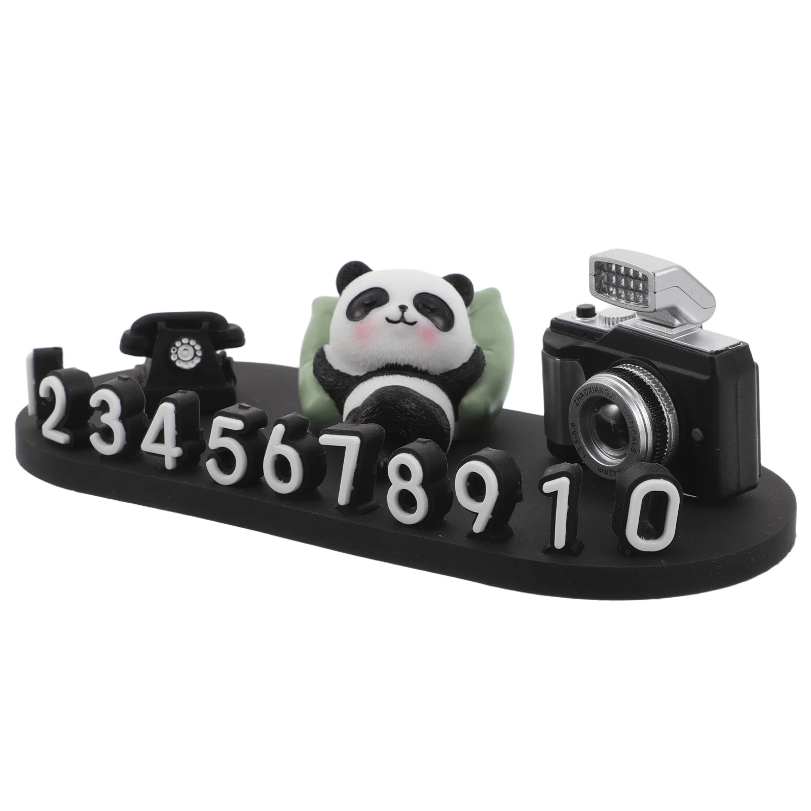 

Cute Panda Parking Phone Temporary Vehicle Display Sign Dashboard Decoration Interior Ornament Easy Install