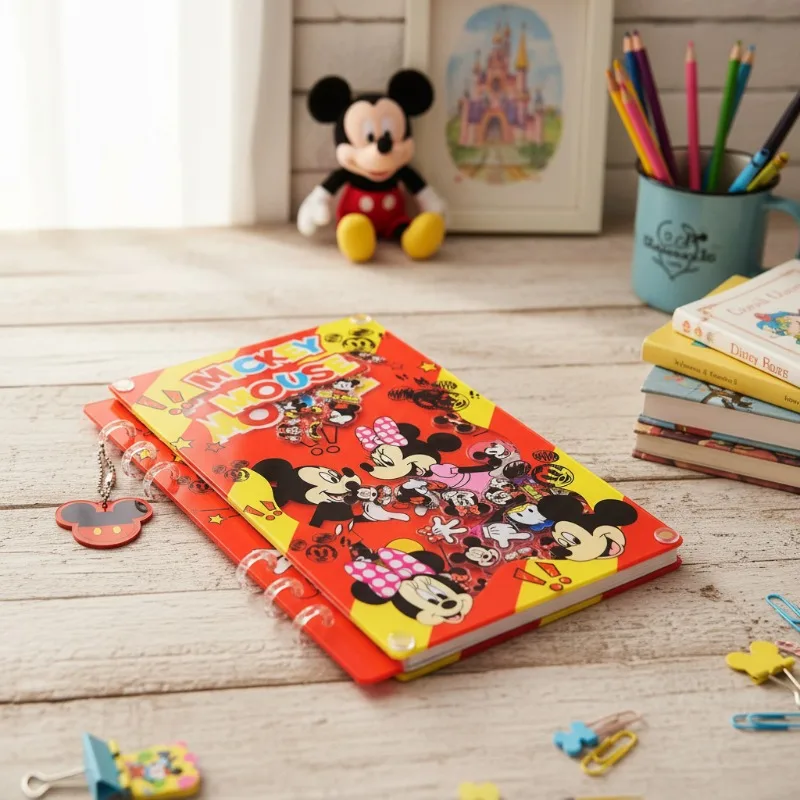 Acrylic Rustle Shake Book A5 A7 Mickey and Minnie Cartoon Sketch Diary Handbook Student Stationery Friends Sticker Kawaii Gift view 2