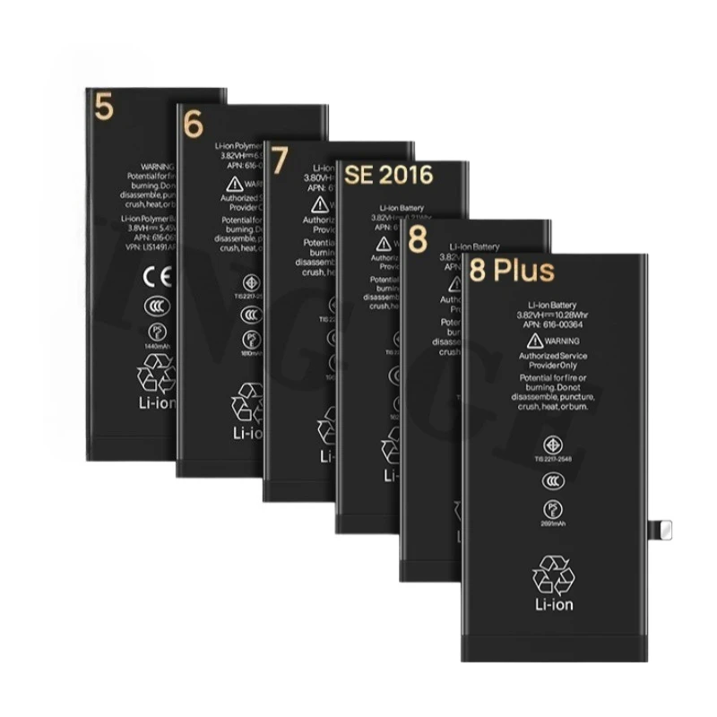 New Mobile Phone Battery 3.8V/3.82V 1400-1821mAh For  Phone 6G 6S 5SE 5S 6P 7G/7P 8G/8P SE2
