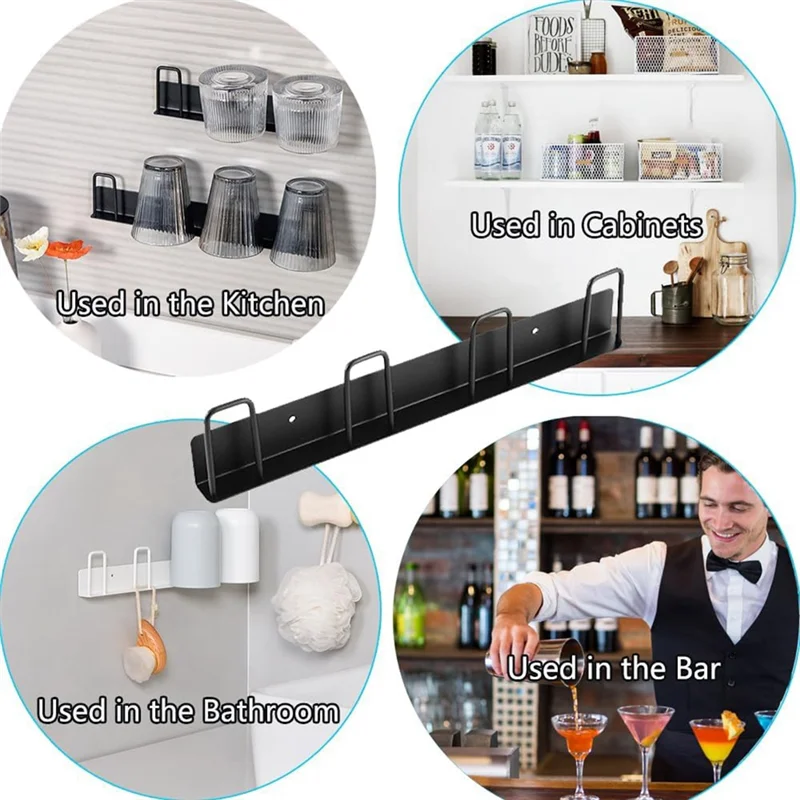 AD23-2 個壁掛けマグホルダーマグフック穴あけ不要、マグラックフック 4 カップホルダー付き