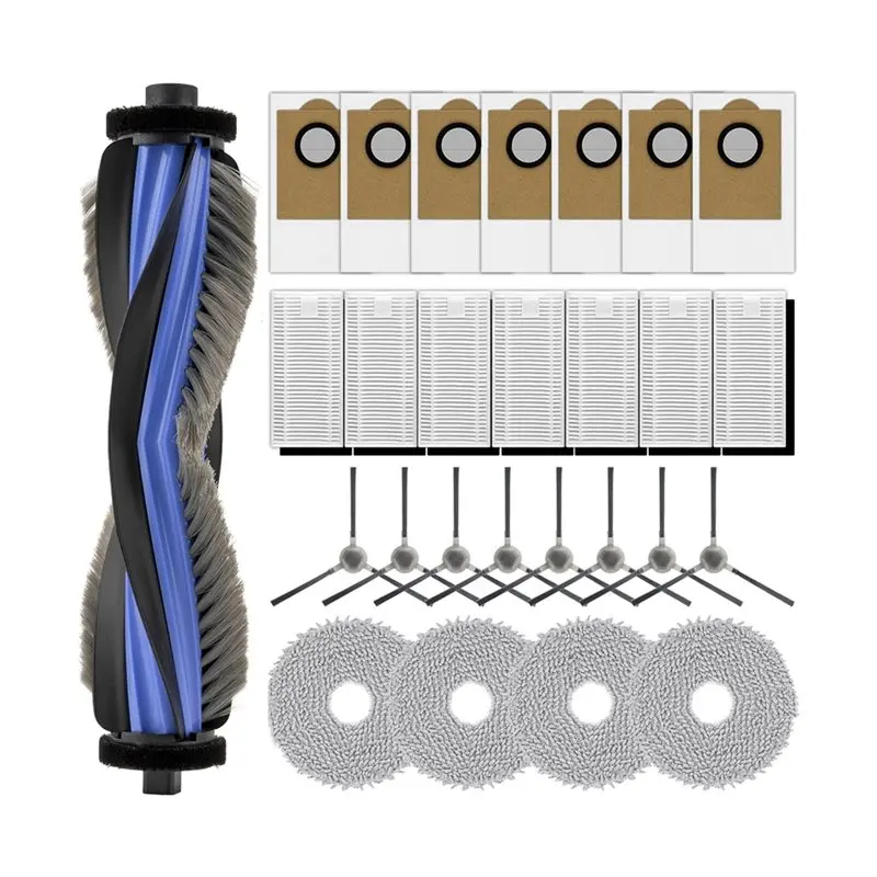 

AC39-Robot Vacuum Cleaner Accessories Kit For Lefant M3- 1 Roller Brush, 8 Side Brushes, 7 Dust Bags, 7 HEPA Filters, 4 Mop Pads