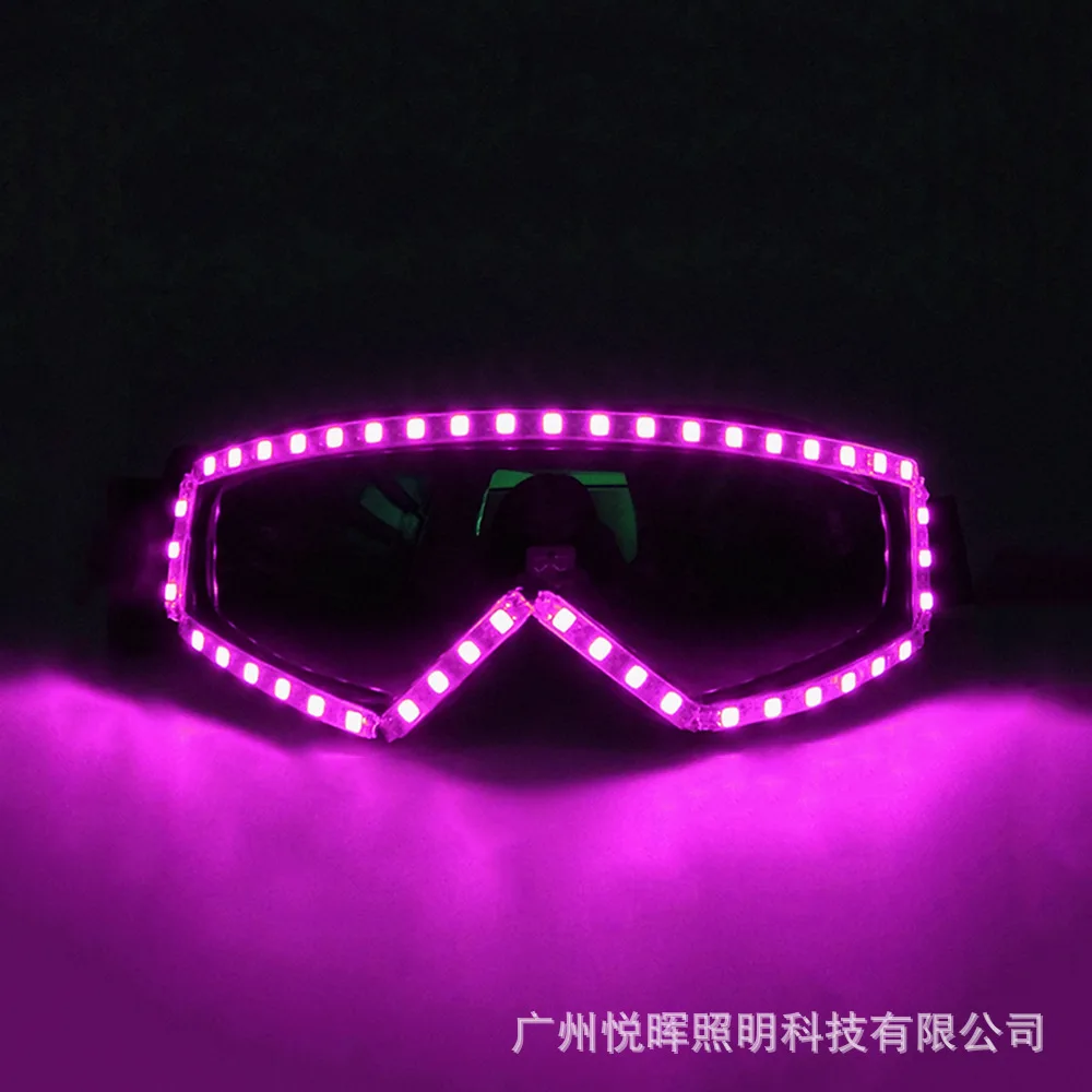 Occhiali con fascia elastica a LED Flash Cool Occhiali da sole wireless Occhiali illuminati Bar Jumping Disco Puntelli per spettacoli notturni