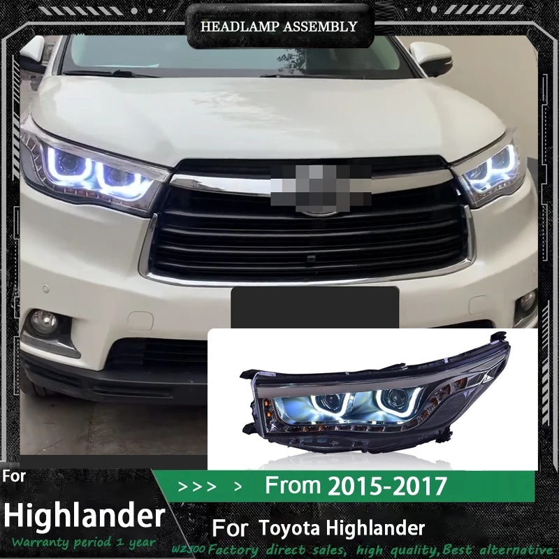 

Auto Headlights For Highlander Kluger U5 2015 2016 2017 Bifocal Lens Styling Led Car Headlight Assembly Upgrade Drl Turn Signal
