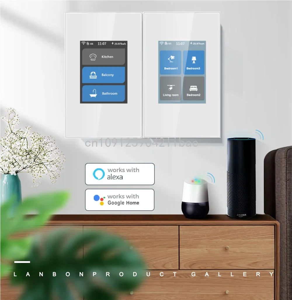LANBON New LCD 4 Gang Smart Switch for Smart Home by WiFi Mesh Never Offline LANBON L8 Series