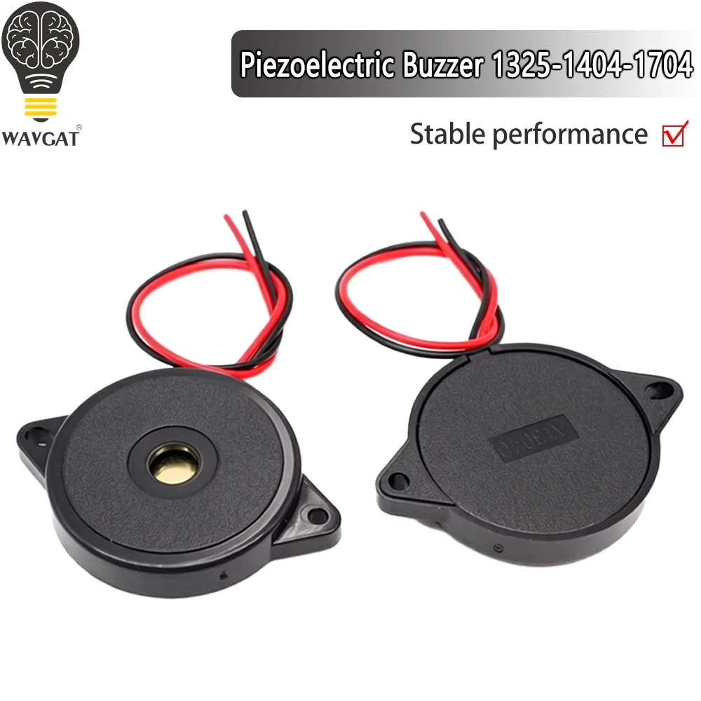 5PCS Piezoelectric Buzzer With Lead Wire 1325 1404 1704 2320 3040 3527 Passive Piezo Alarm Beeper With Mounting Ears Optional
