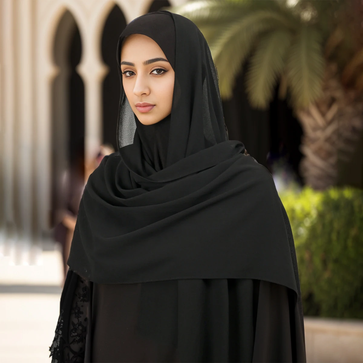 

New Chiffon Hijab With Matching Undercap Over Neck Women Scarf Shawl Underscarf Jersey Inner Caps Muslim Hijabs 2pcs One Set