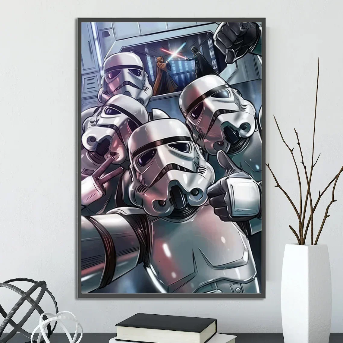 Star Wars Stormtrooper Self-adhesive Poster Movie Figures Home Decoration Painting Wall Art Bedroom Decor Wallpaper Kid Gift