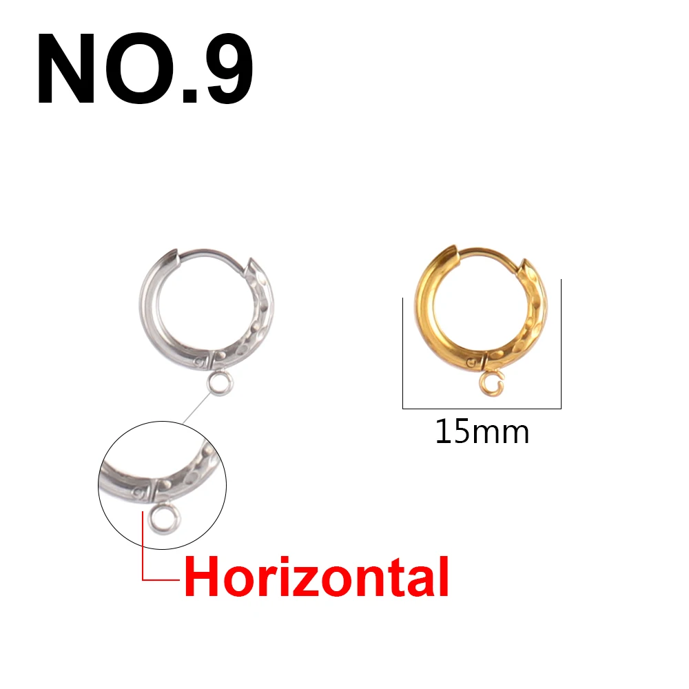 10pcs 316L Stainless Steel Earring Hooks with Loops