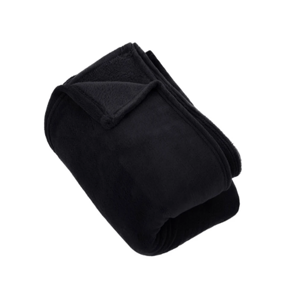 

Premium Flannel Fleece 70X100Cm Black Bed Couch Home Cozy Warm Lightweight Stitching Solid Color For Winter Camping