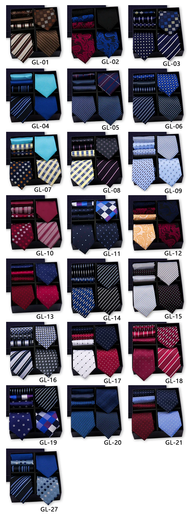 Neue Geschenkbox für Herren, modische burgunderrote Krawatten mit Cashew-Print, Business-Streifenkrawatten, Einstecktücher, 3-teiliges Kombinationsset – Detail 2
