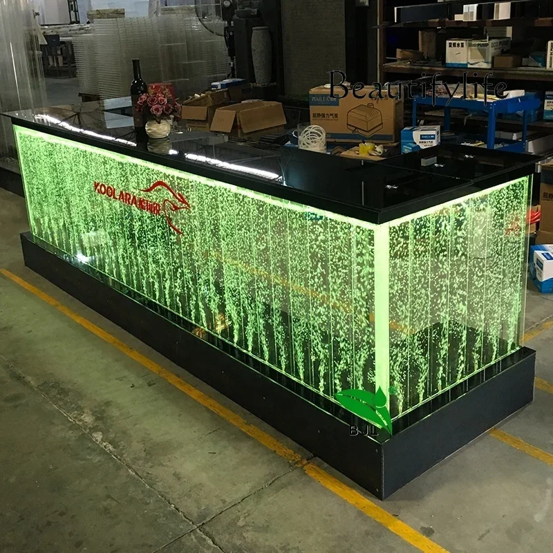 

JB Custom, Restaurant Led Bar Furniture Multi Color Changing Aquarium Water Bubble Wall Restaurant Counter Decoración Hogar