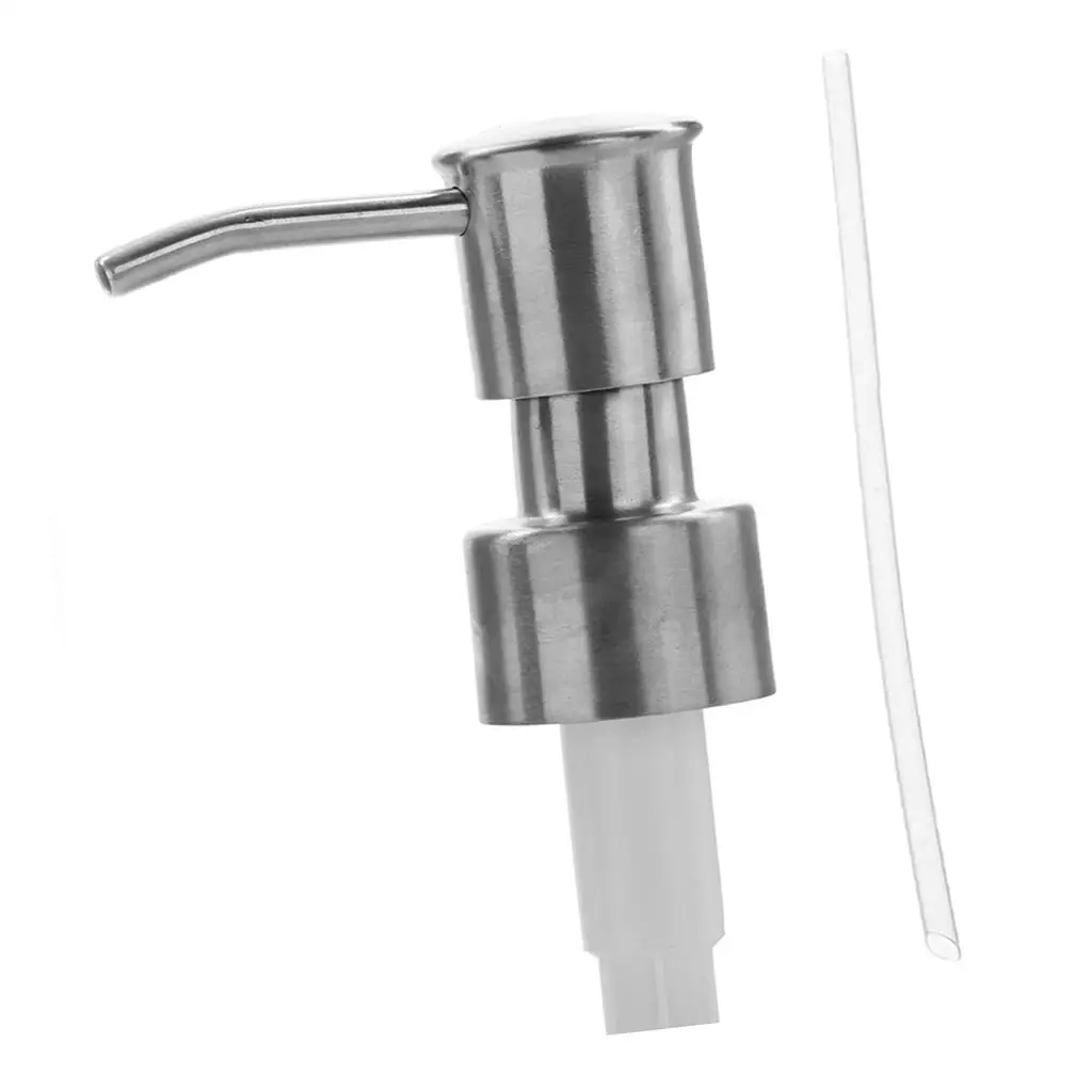 Countertop Soap and Lotion Dispenser Replacement Pump Stainless Steel with Tube for Home Bottles