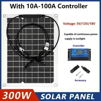 20W-300W Flexible Solar Panel 12V Battery Charger Dual USB With 10-100A Controller Solars Cell Power Bank for Phone Car Yacht RV